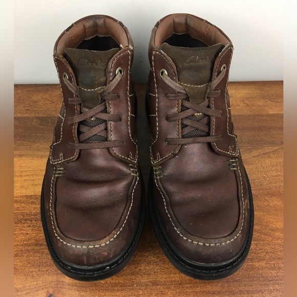 Clarks Wave Center Top Brown Leather Chukka Boots 26102153 Men’s Size 7.5M. - Picture 5 of 11